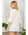 Gypsy Soul - Flaxen Frills and Lace Peasant Top-