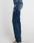MidRise Slim Straight Cuff Hem- 32inseam- Dark-