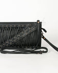 Leather Corset Style Clutch Bag: Black: ADBG684D