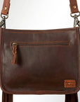 Phoenix Hand-tooled Leather Fringe Crossbody Bag: ADBG725B