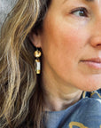 The Billie Earrings: Mother of Pearl Handle-