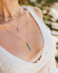 Ilaria Turquoise Necklace: Sterling silver 16-18"