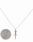 Mixed Metal Mini Dagger Necklace