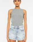 Light Wash High Rise Short- Side Panel - KC6357L