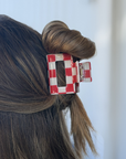 Mini Checked Funky Red Clip