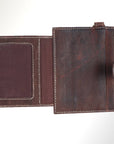 Leather Credit Card Holder: Chocolate Brown- NMBGM133C