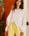 Asymmetric Hem Terry Top- Ash Grey-
