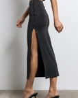 Embellished Midi Skirt with Slit
