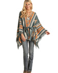 R&RD Poncho in Teal and Gold
