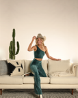 Velvet Lounge Pants- RAWB78ROMO- Teal-