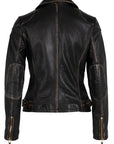 Peggie Leather Jacket- Black Beige-