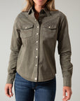 Kaycee Denim Top- Army Green-