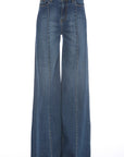 Front Seam Straight Wide Leg Denim- MEDIUM Wash- PW505