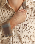 Floral PearlSnap - Tan-
