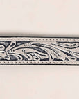 Beautiful Hand-Tooled Genuine American Leather Unisex Belt: ADBLF217-S