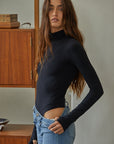 Turtleneck Bodysuit- Black
