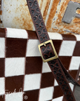 Cattleman Luxe Checkered Cowhide Purse