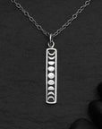 Sterling Silver Vertical Moon Phase Necklace