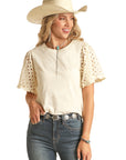Eyelet Sleeve T-Shirt
