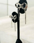Ribbon Earrings- Silver-