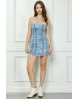 Vintage Wash Denim Tube Dress-