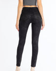 Paisley Leather Look Black Skinny