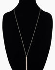 Black Extra Long Bar Necklace with Matching Earrings