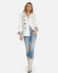 Torry Soul Skull Boyfriend Shirt- White-