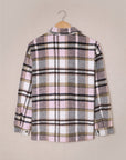 Plaid Flannel Shacket with Silver Buttons
