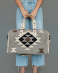 Taupe, Cream, Brown & Black Western Duffel