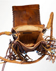 Fringe Messenger Bag with Braided Strap and Edges: ADBGM124