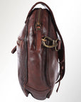 Canteen Style Leather Crossbody Bag: Brown: SWC152BRN