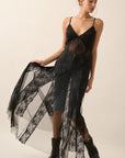Sheer Maxi Layering Dress- Black