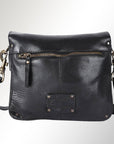 Premium Leather Crossbody Bag with Stud Detail: SWC170BLK