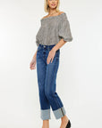 Mid-Rise Cropped Cuffed Straight Jean-