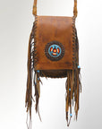 Fringe Messenger Bag with Braided Strap and Edges: ADBGM124