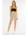 High Rise Denim Cheetah Short-