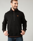 Boxer Quarter Zip Hoodie- Black-