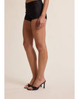 Denim Stretch Micro-Shorts- Black