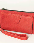 Leather Wallet with Wrist Strap: Red: ADBG811F
