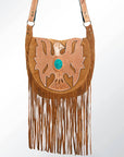 Phoenix Patch Genuine Suede Crossbody Bag: ADBGH125