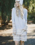 Lace Hem Slip Dress- White