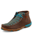 Driving Moc Womens- 7.5 M Brown/Turquoise