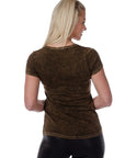 Short Sleeve- Brown- Gold Embellished-