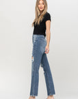 Super HiRise Hidden Button Distressed Straight