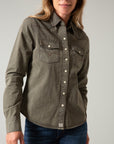 Kaycee Denim Top- Army Green-
