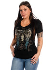 Short Sleeve- Black- Fleur Wings-