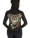 Zip-Up Hoodie- Black- Devilish-