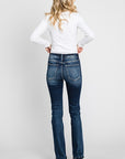 MidRise Slim Straight Cuff Hem- 32inseam- Dark-
