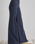 Front Seam Straight Wide Leg Denim- Dark Wash- PW505